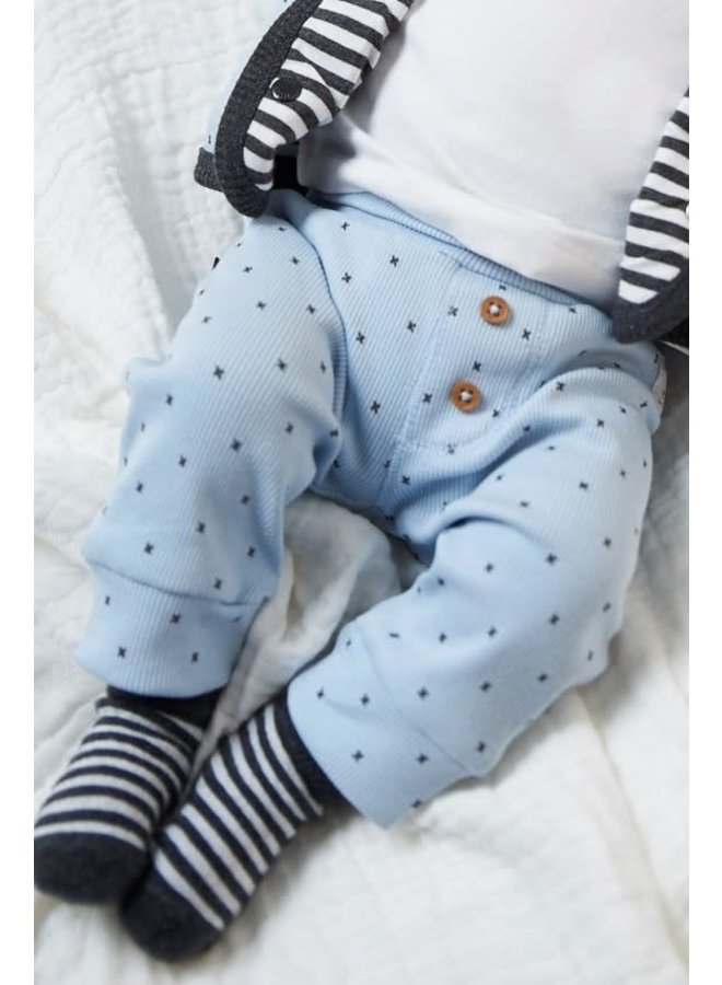 Mini Person Broek Licht Blauw AOP