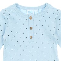 Mini Person Romper met Knoopjes Licht Blauw Feetje Mini Person Romper met Knoopjes Licht Blauw