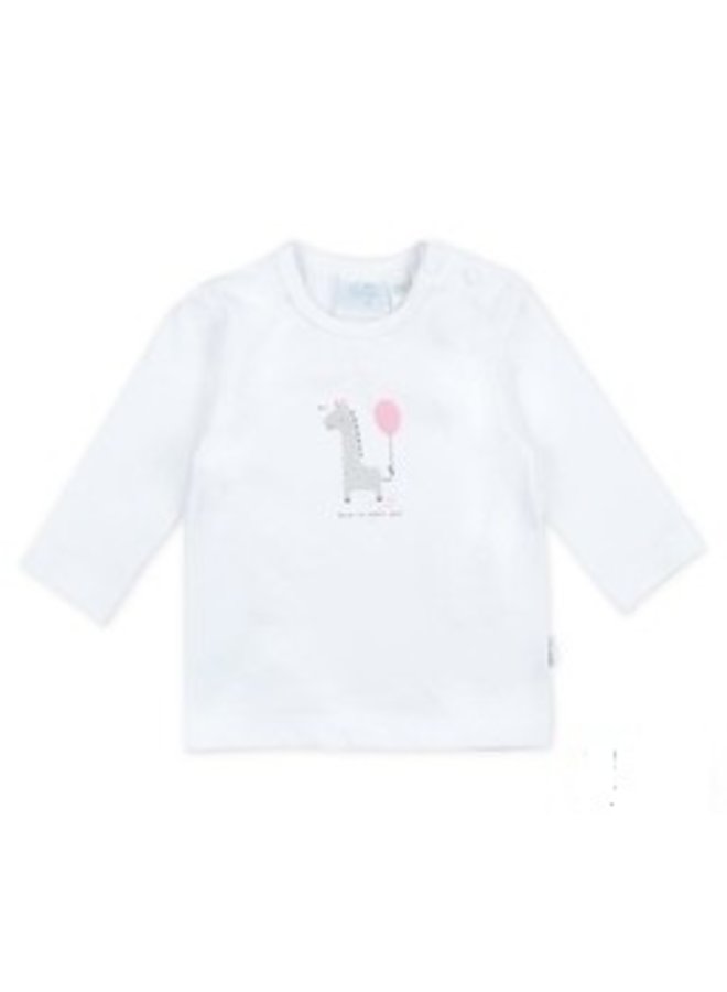 Giraffe Longsleeve Wit/Roze