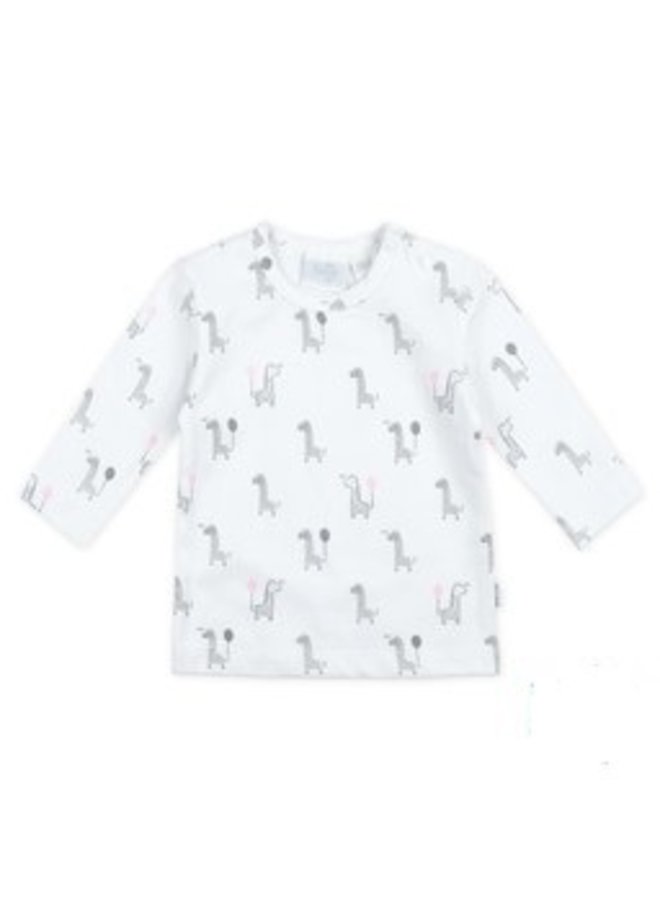 Giraffe Longsleeve AOP Wit/Roze