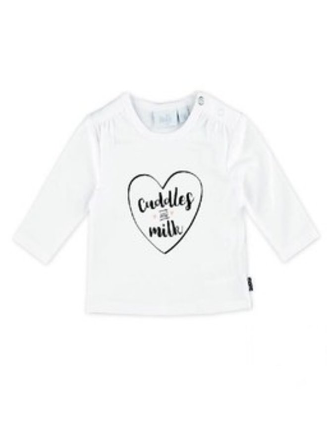 Milk Meisjes Shirt Cuddles Wit/Black