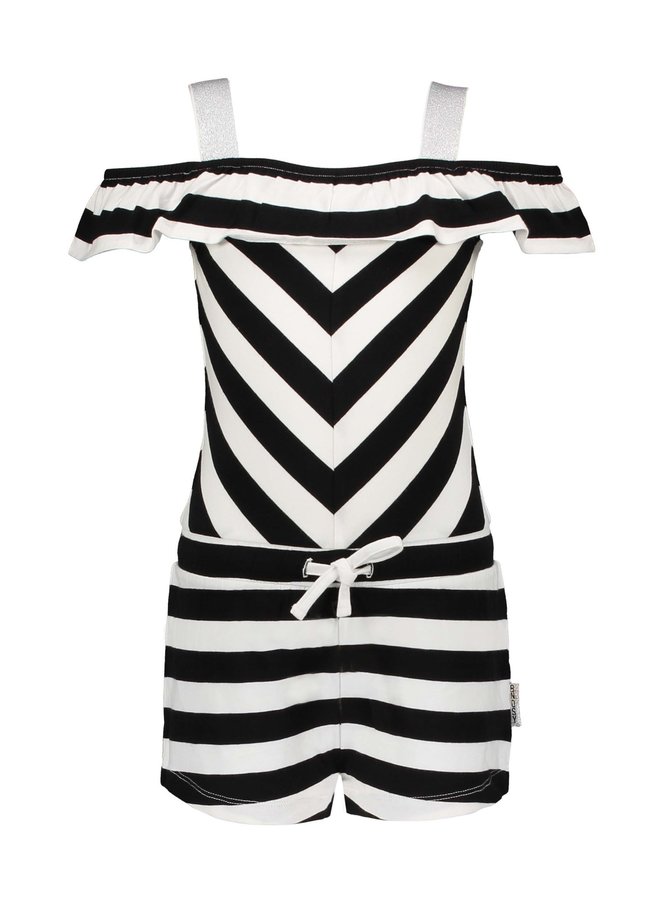 Jumpsuit Cheer Black/ White Stripe