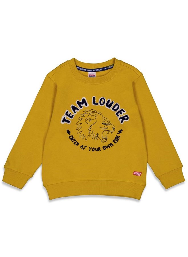 Press and Play Sweater Louder Geel
