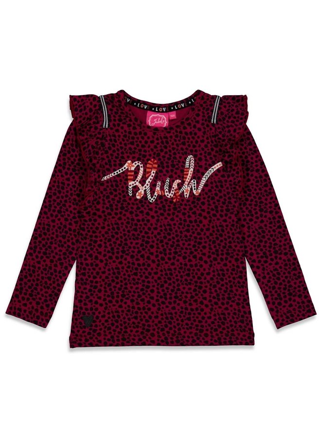 Blushing Zebra Longsleeve Print Bordeaux