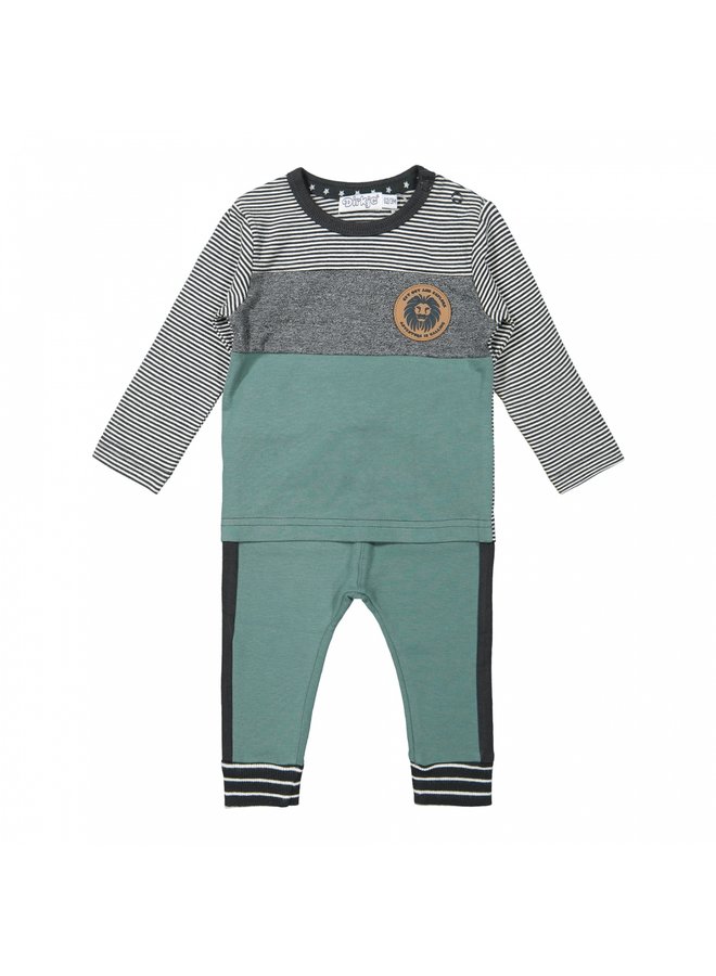 Longsleeve en Broek Sage/Antraciet