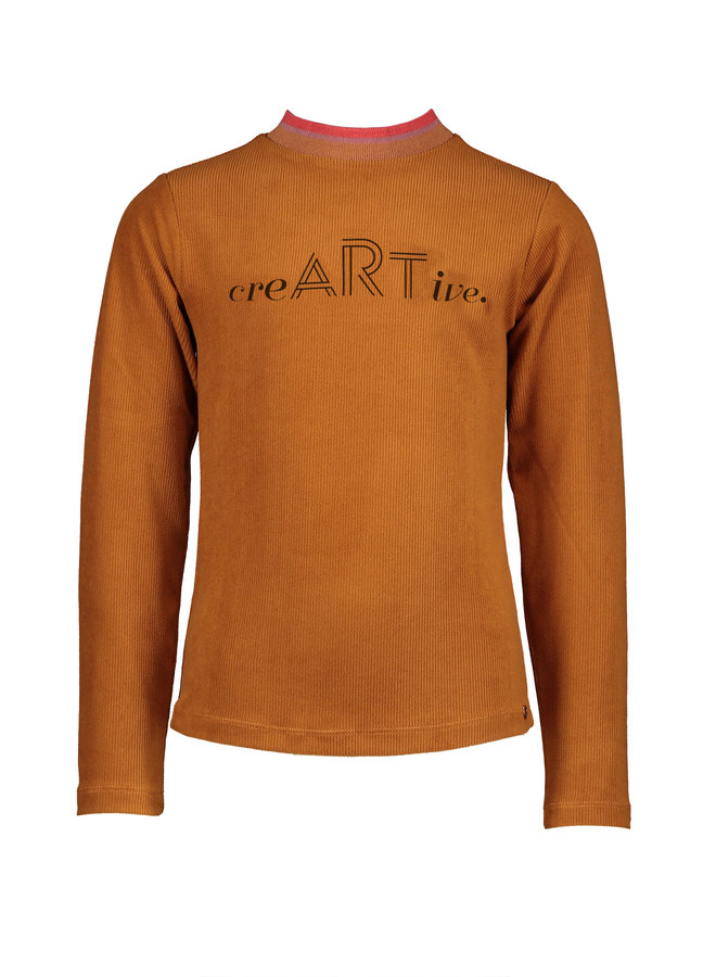 Longsleeve Kusan Verlours Rib Caramel