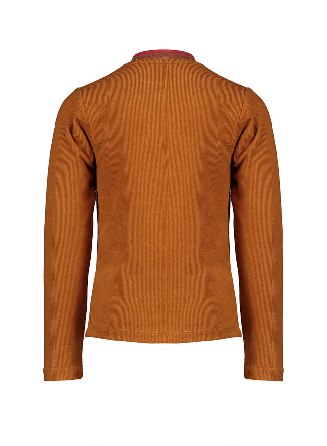 Longsleeve Kusan Verlours Rib Caramel