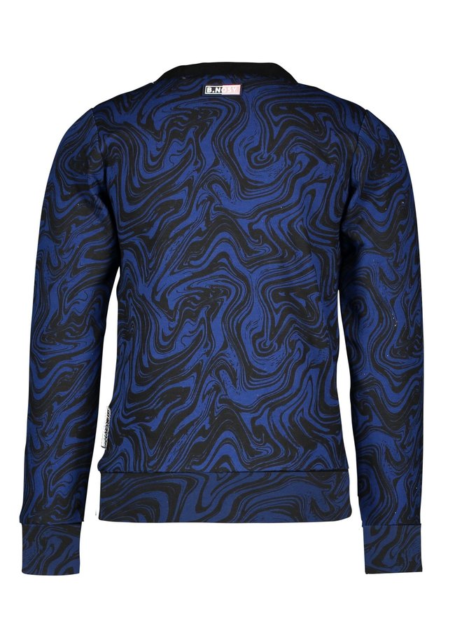 Sweater Marble Black/Cobalt