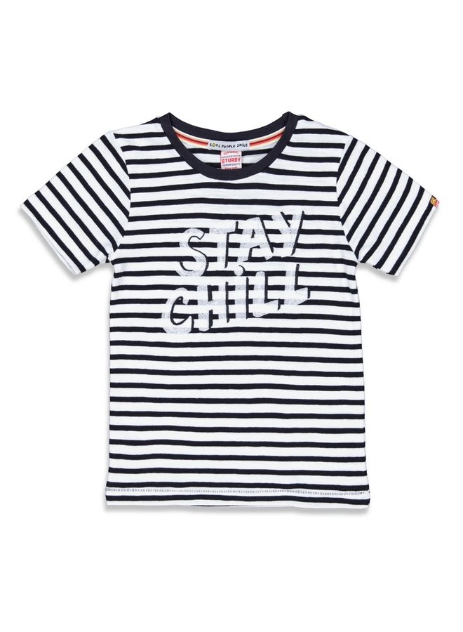 Cool Crew T-shirt Stay Chill  Streep Antraciet