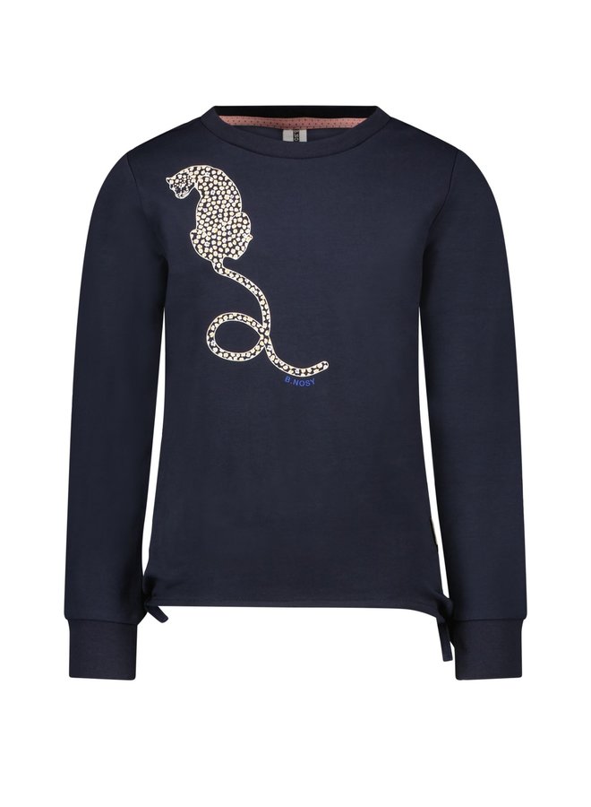 Sweater met borduursel Navy