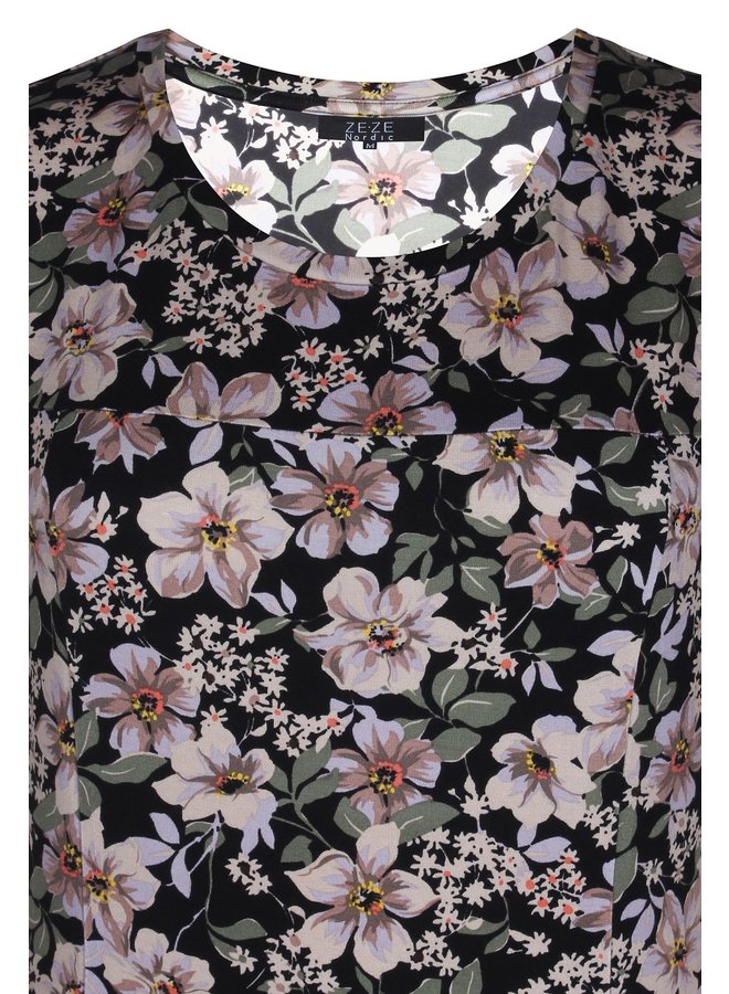 Jurk Biggi Flowers Black