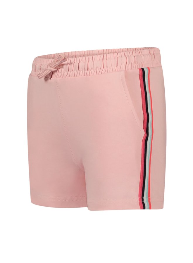 Jog Shorts Contrast Tape Light Pink