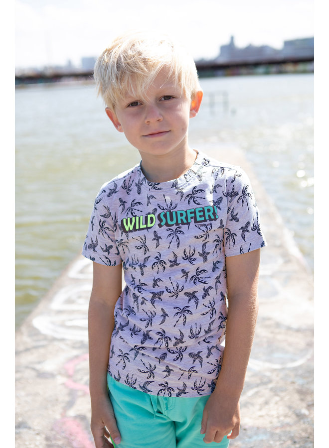 T-shirt Wild Surfer Grijs Melee