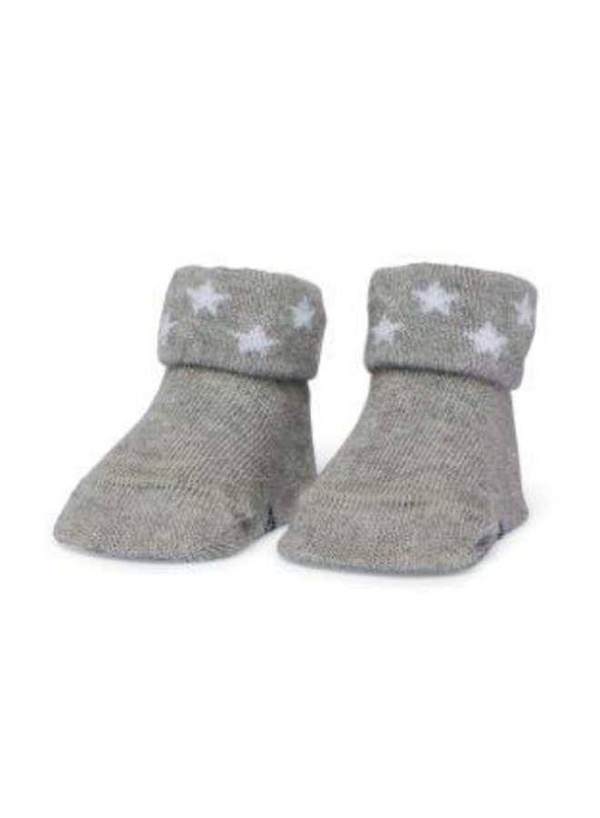 Newborn Stars sock Organic Light Grey