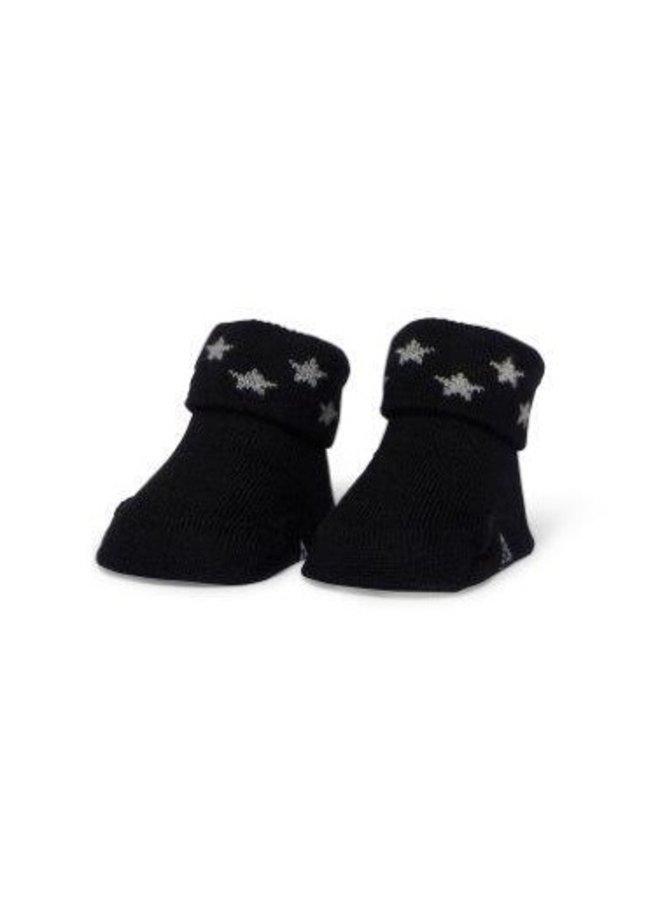 Newborn Stars sock Organic Black Iris