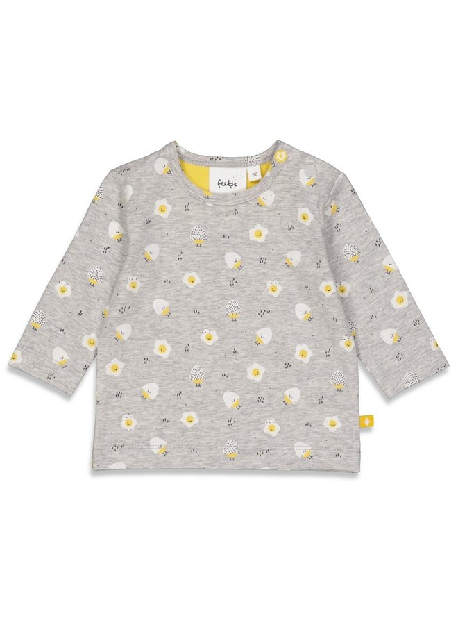 Egg-Cited Longsleeve met printje Grijs melange