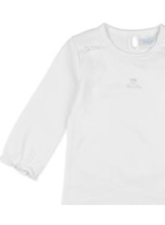 Longsleeve Sweetie  wit met klein zilver hartje