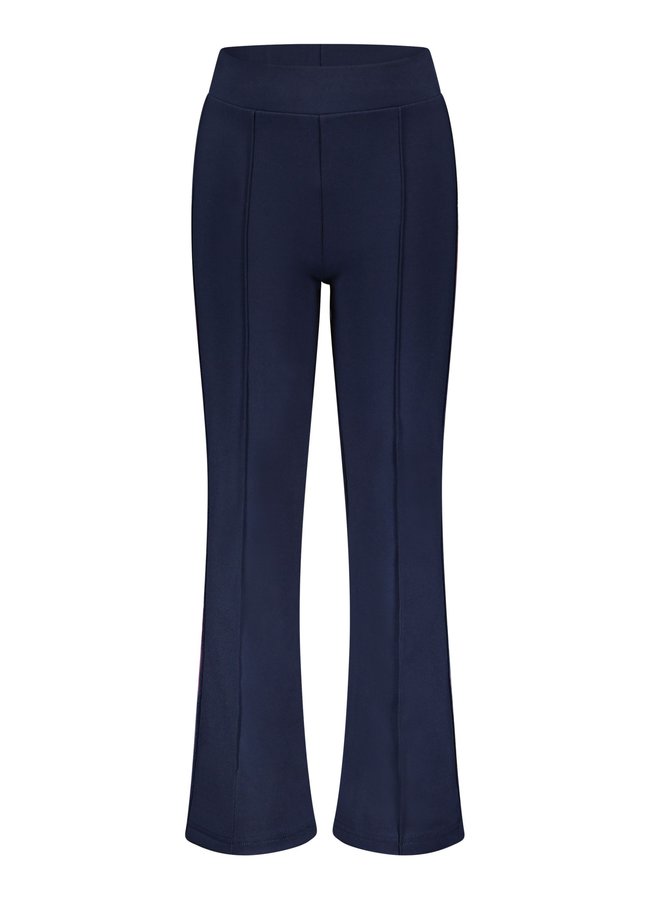 Broek Palazzo met zijstreep navy