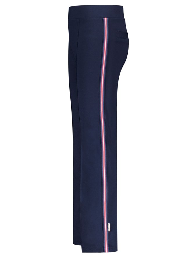 Broek Palazzo met zijstreep navy