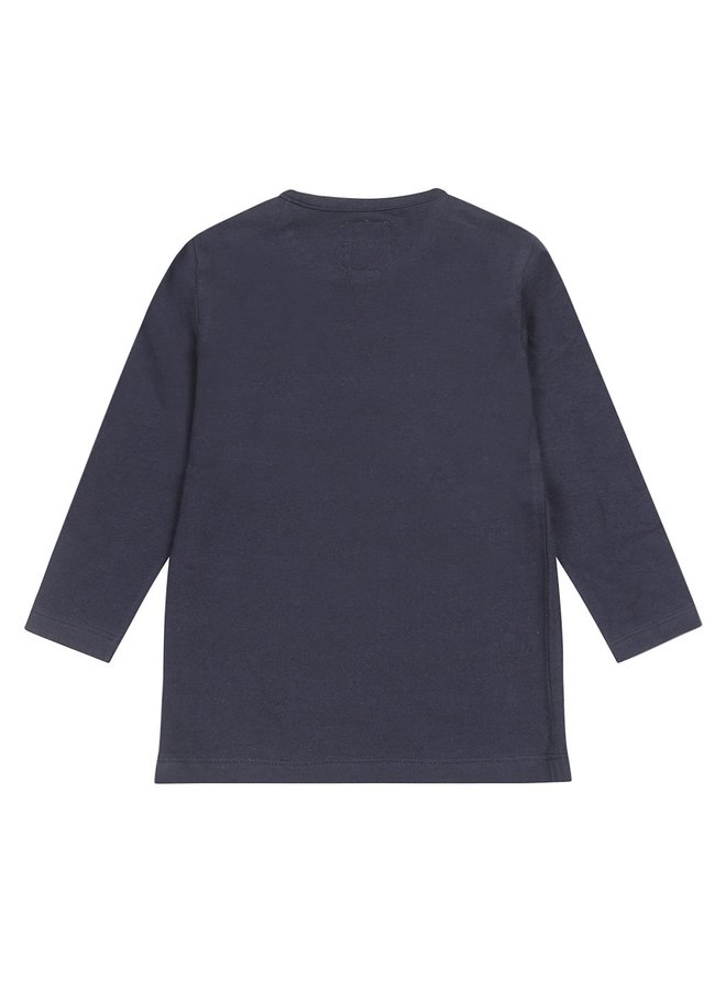 Shirt navy met opdruk