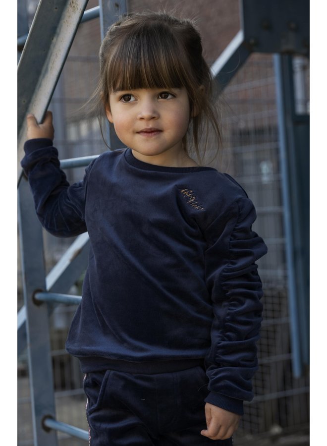 Meisjes Sweater Velvet Navy