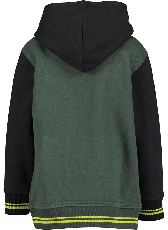 Sweater hoodie army/black