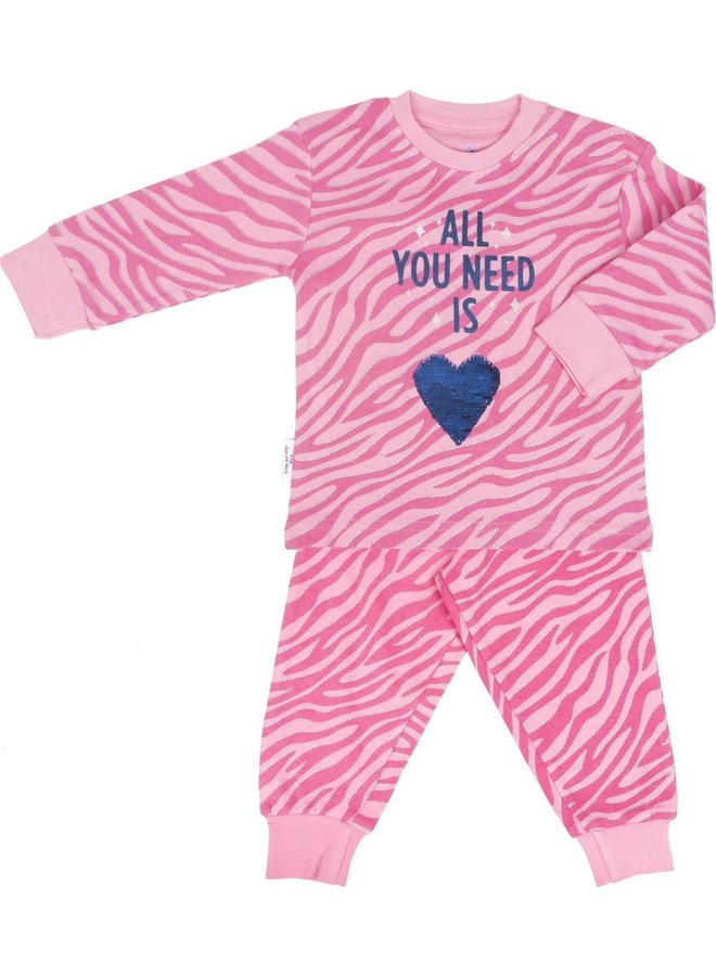 Pyjama Zebra All You Need blauw hart