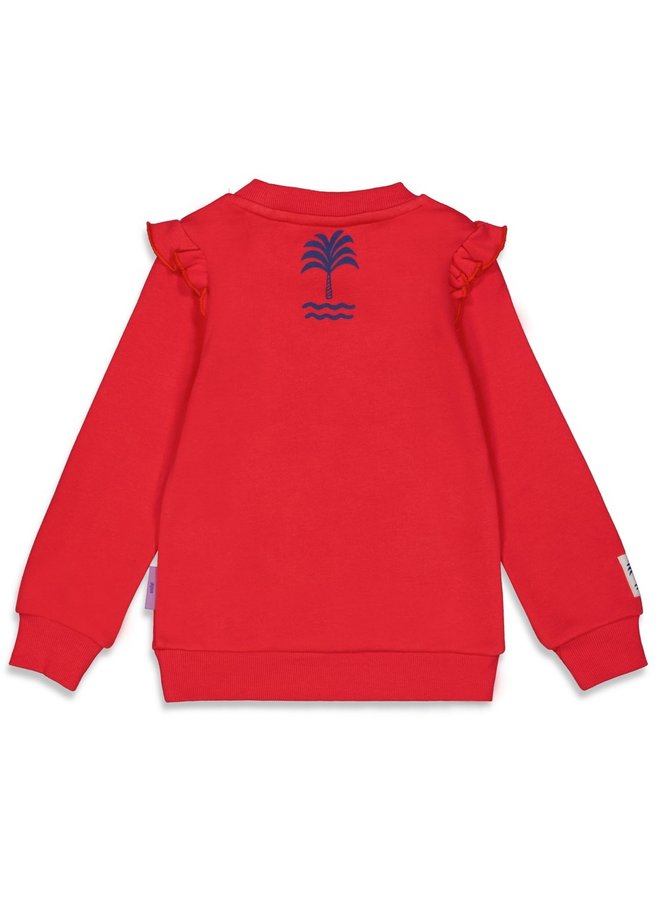 Shell We Dance Sweater met Ruches Rood