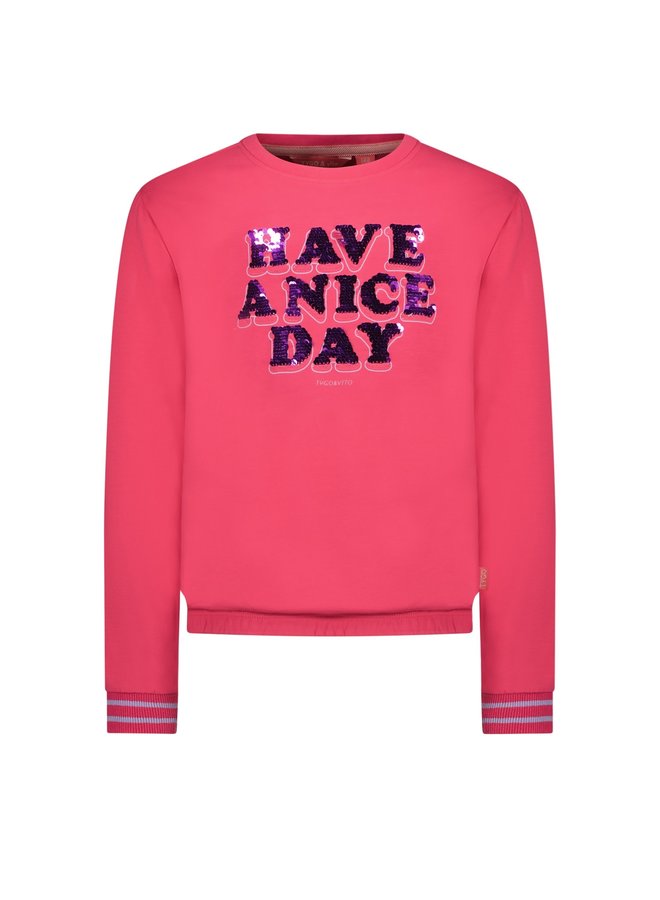 Sweater A NICE DAY Vibrant Pink