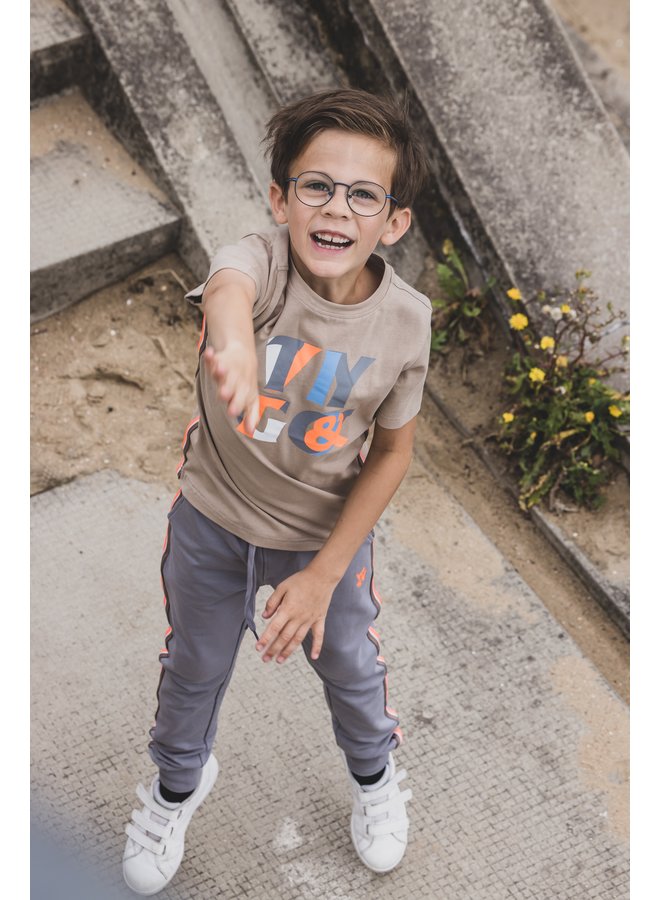 Jogging Broek met zijstreep Grey