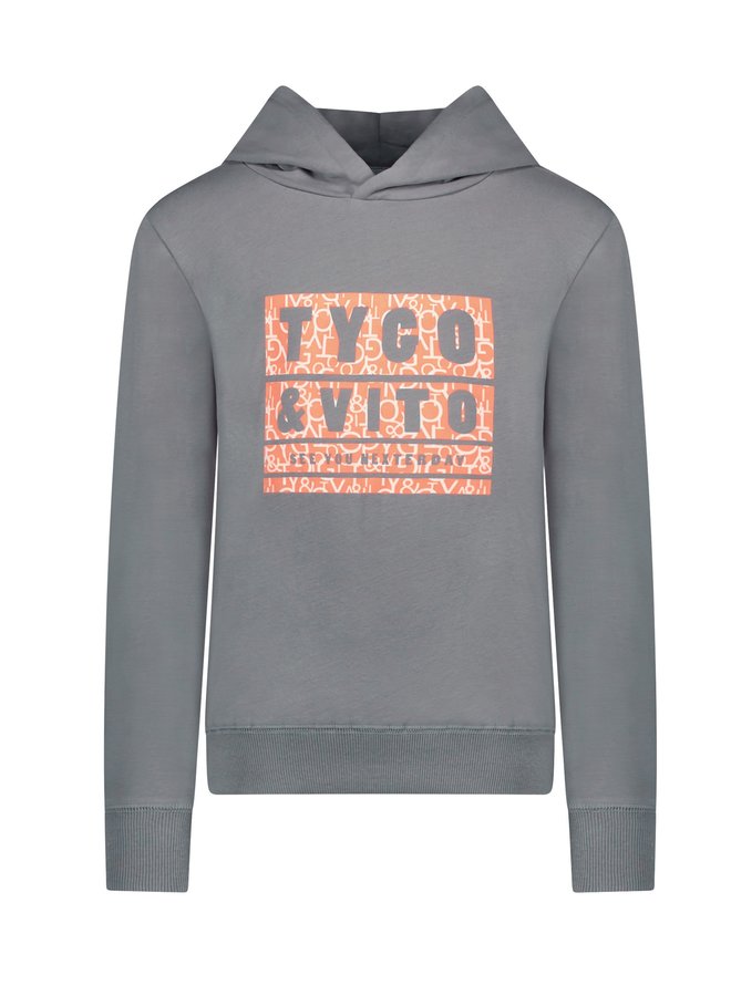 Hoodie SEE YOU NEXTERDAY met zijstreep Grey