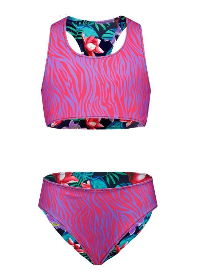 Bikini Reversible Sporty Active Flower