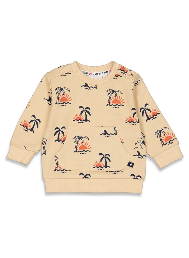 Sun Chasers Sweater met print Zand