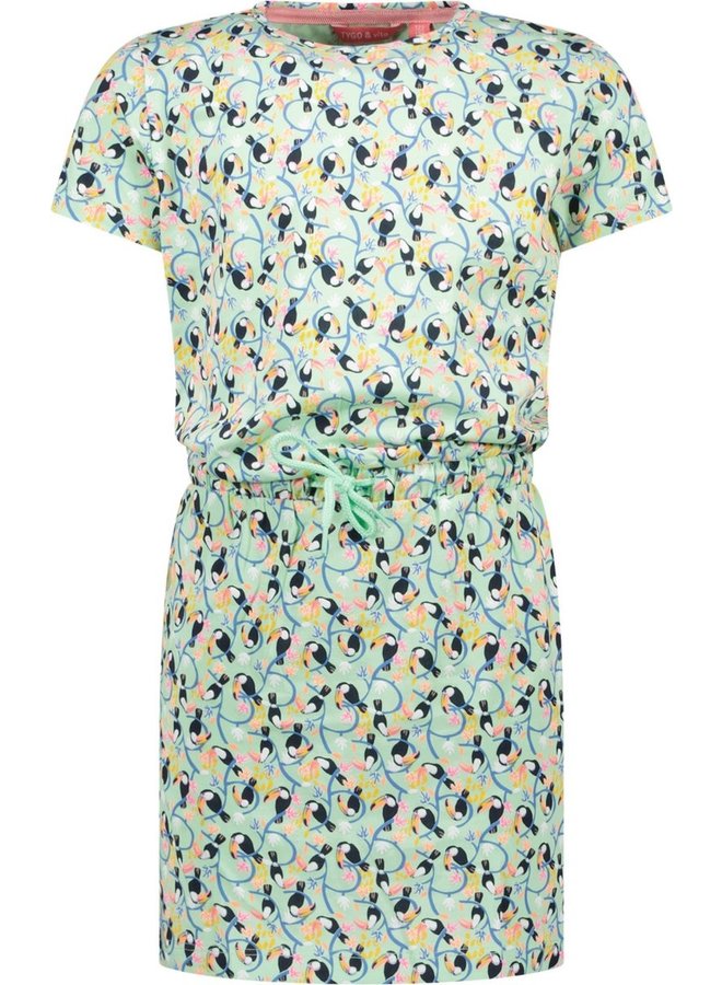 Jurk print TOUCAN Mint Green