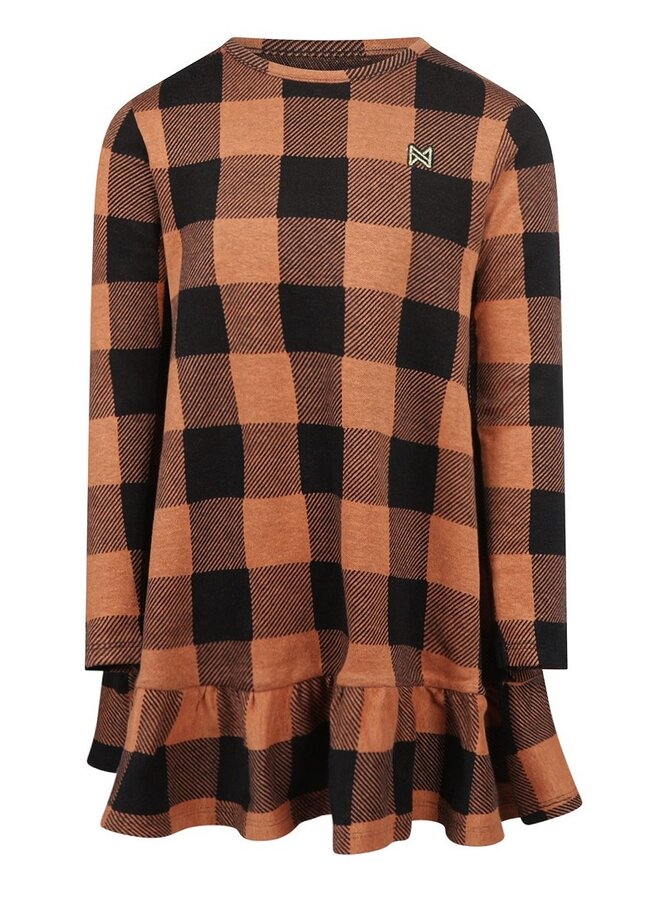 Jurk Ruit Rust/Black