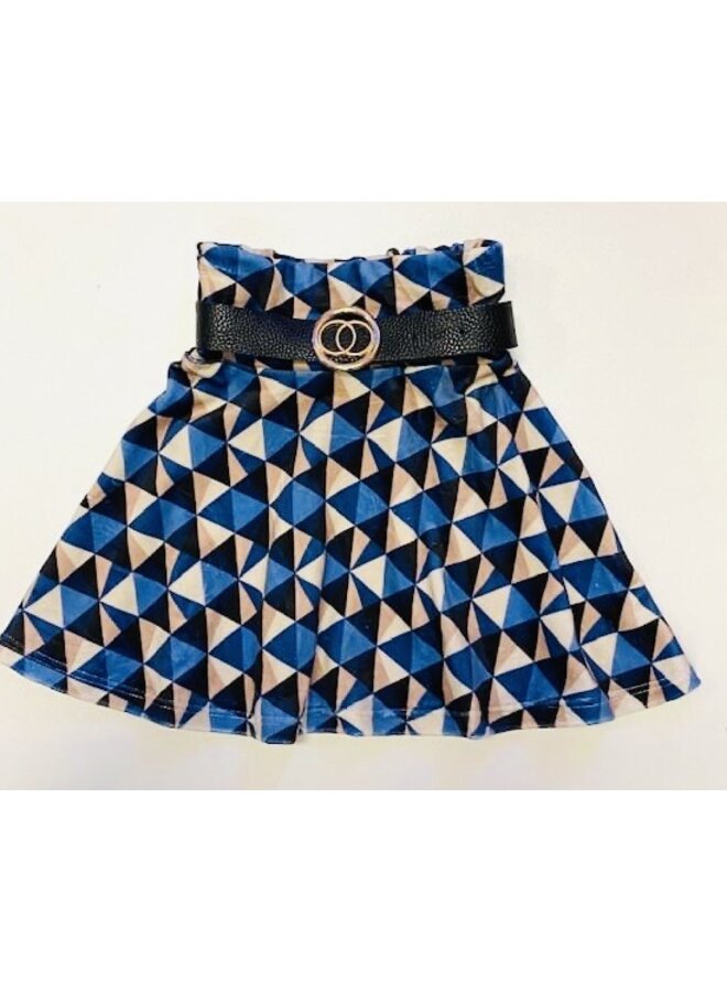 Rok ruit fluweel zacht Blauw