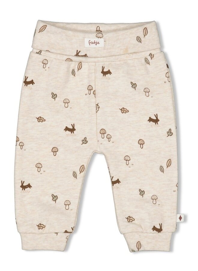 Little Forest Friends Broek met printje Offwhite melange