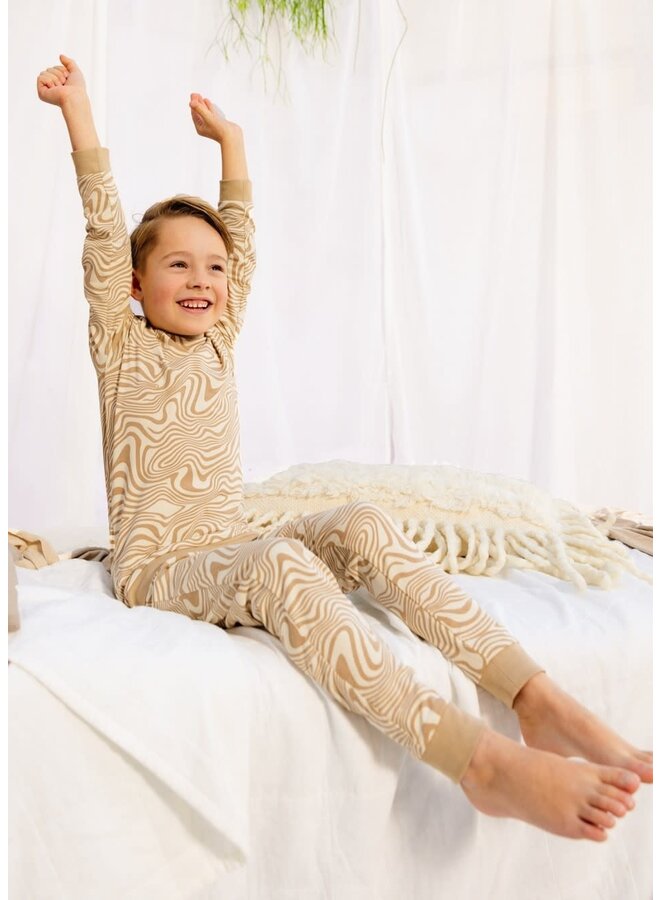 Pyjama met printje zand Unisex
