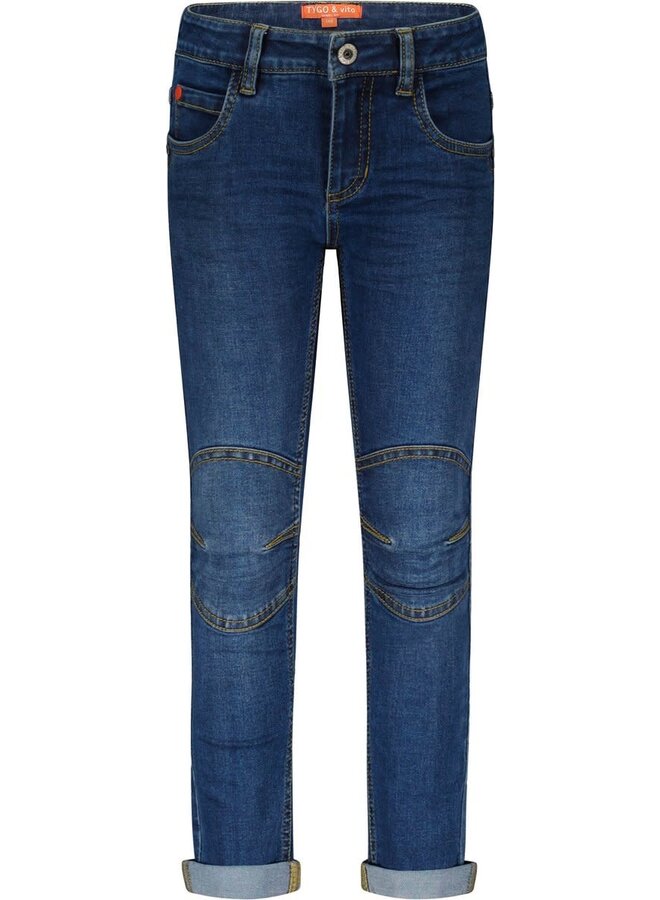 Copy of Skinny Jeans Double Kneepatches Bleu Denim