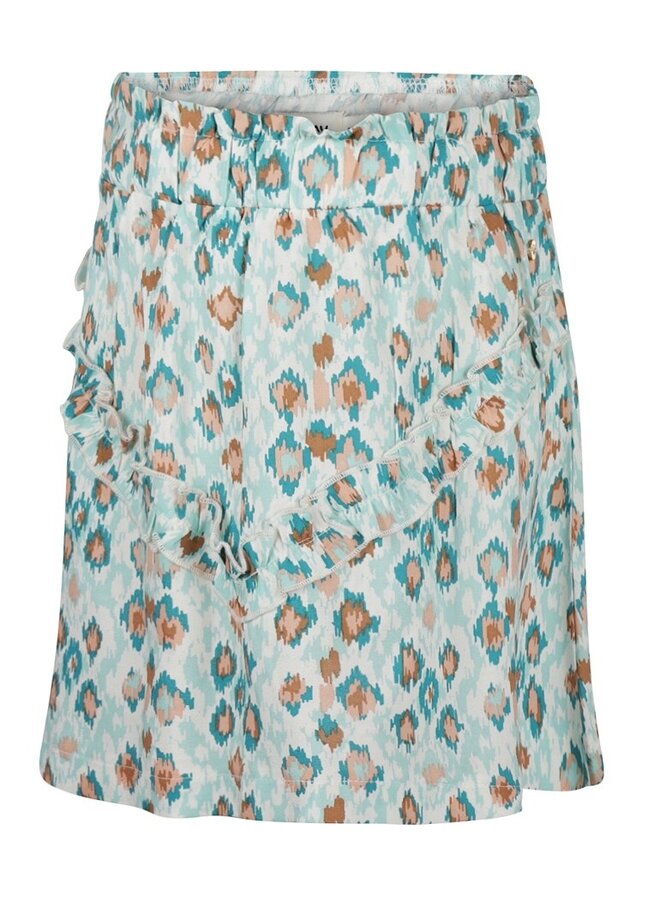 Rok met print licht Aqua