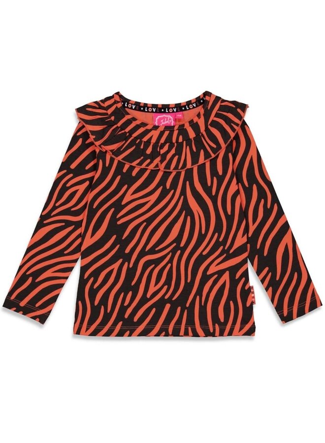 Blushing Zebra Longsleeve Print Zwart