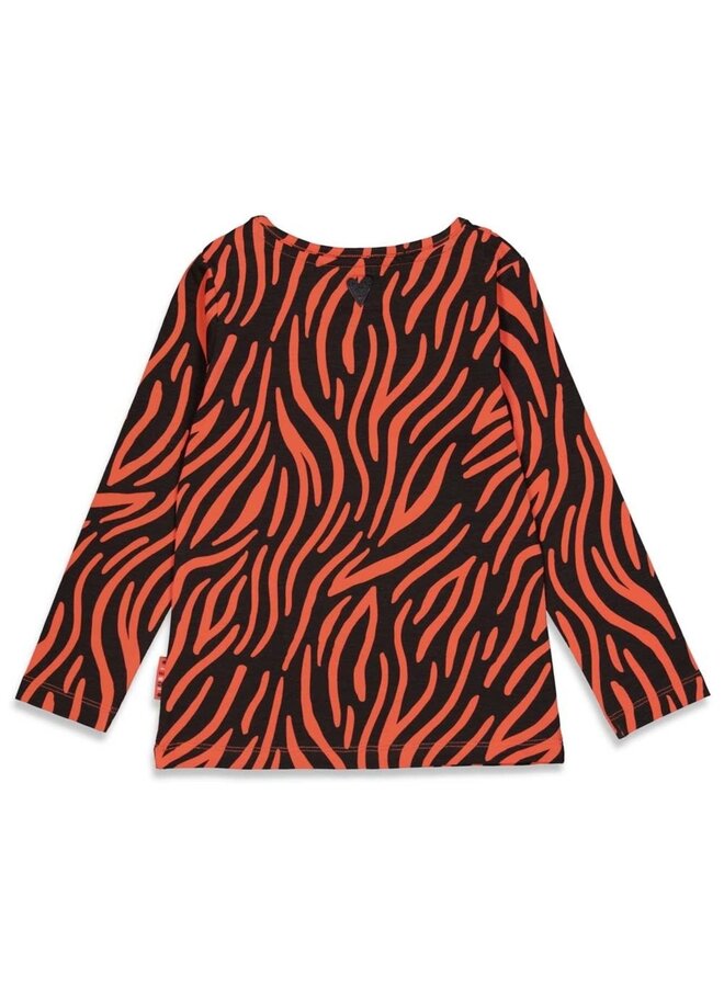 Blushing Zebra Longsleeve Print Zwart