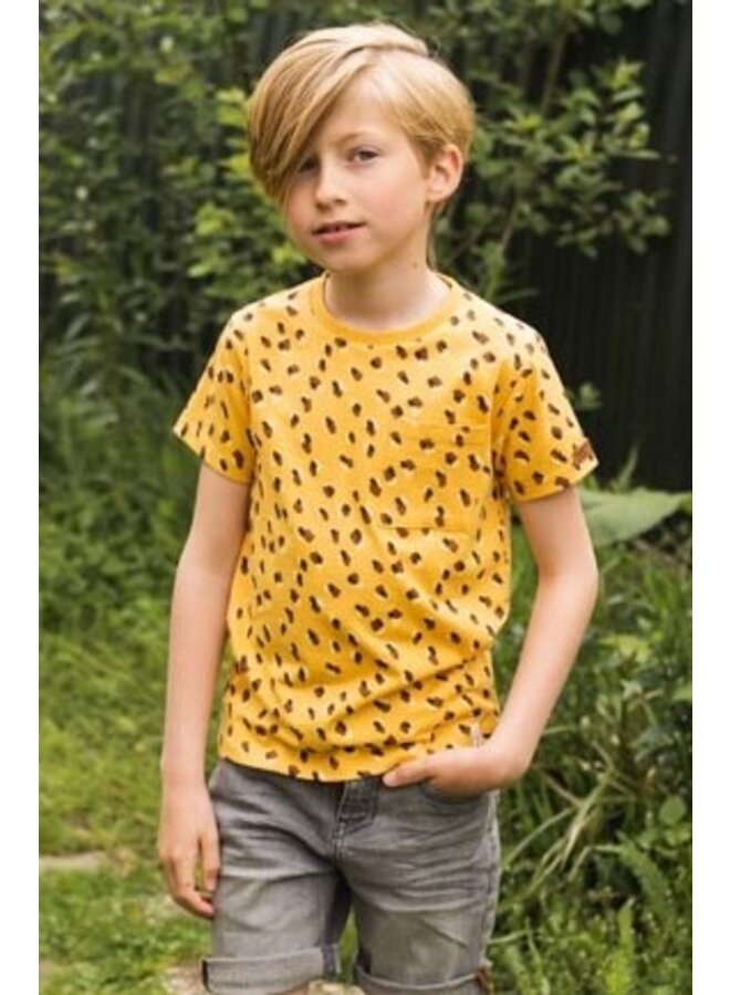 T-shirt Warm Geel-Bruin