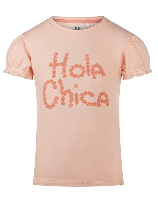 T-shirt Hola Chica Roze