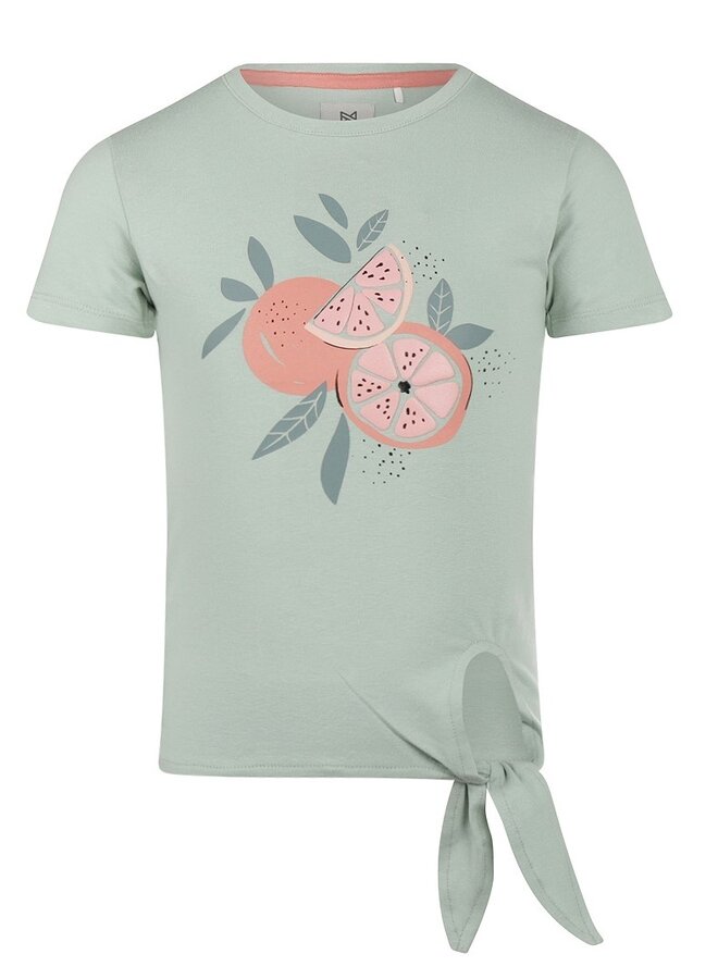 T-shirt met knoop Faded Green