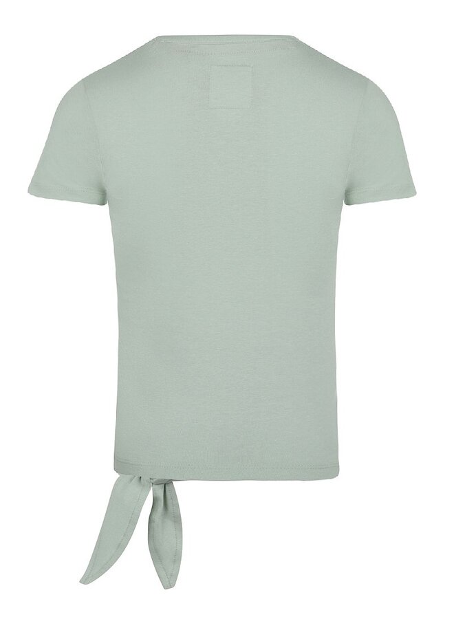 T-shirt met knoop Faded Green