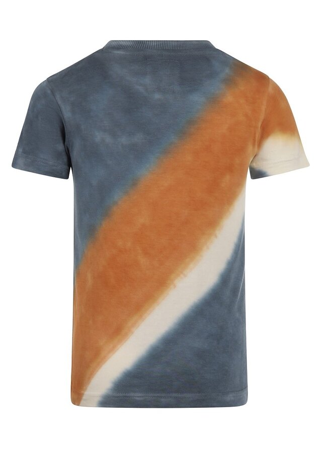 T-shirt Streep Diagonaal Smokey Blue