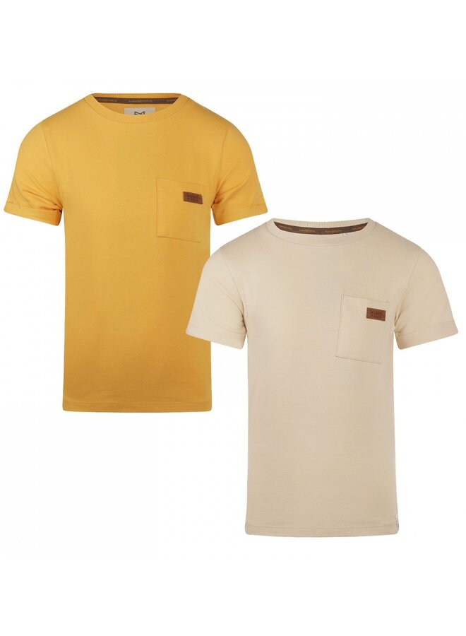 2-pack T/Shirts Warm Geel-Beige