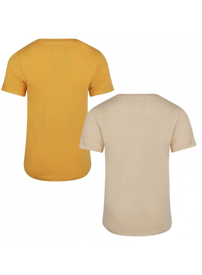 2-pack T/Shirts Warm Geel-Beige