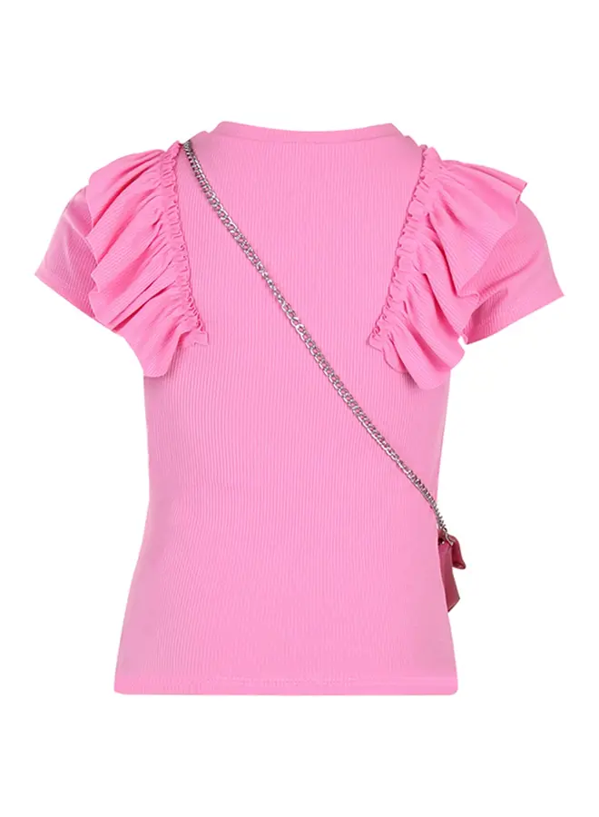 Shirt met tasje Licht rose